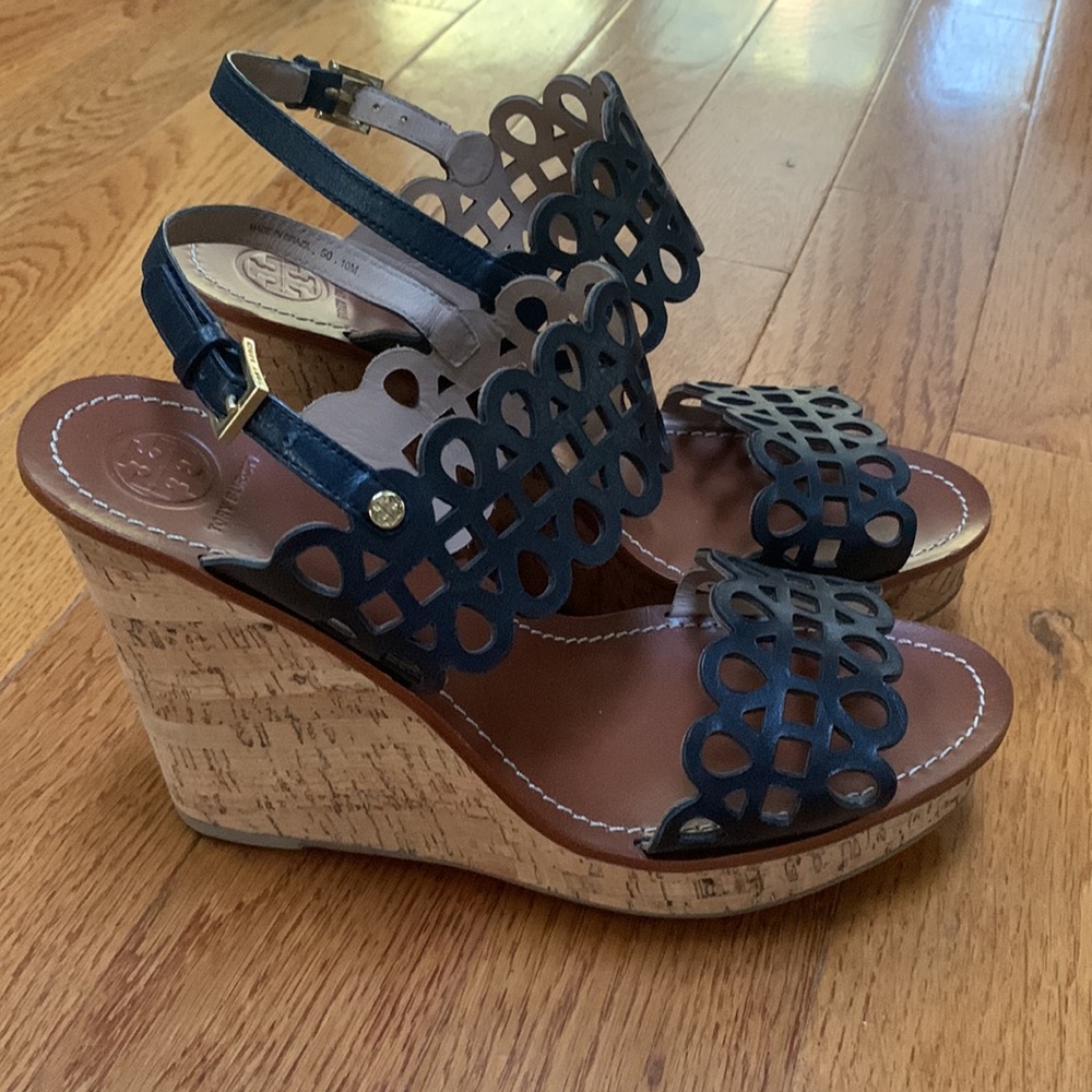 Tory Burch Leather Wedge Sandals BRAND NEW w/o Box or Bag size 10